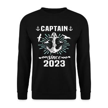 Capitaine 2023 bateau titulaire d’un permis bateau - Sweat-shirt Unisexe - noir - Devant - Alina (178cm) & Michal (187cm)