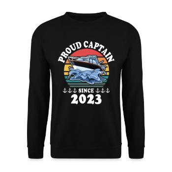 Capitaine 2023 bateau titulaire d’un permis bateau - Sweat-shirt Unisexe - noir - Devant - Alina (178cm) & Michal (187cm)