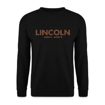 Coordonnées de la ville des États-Unis - Lincoln - Sweat-shirt Unisexe - noir - Devant - Alina (178cm) & Michal (187cm)