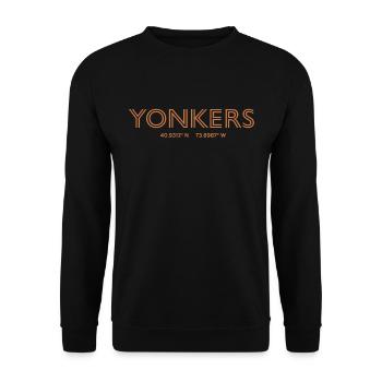 Coordonnées de la ville des États-Unis - Yonkers - Sweat-shirt Unisexe - noir - Devant - Alina (178cm) & Michal (187cm)