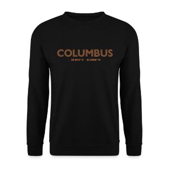 Coordonnées de la ville des États-Unis - Columbus - Sweat-shirt Unisexe - noir - Devant - Alina (178cm) & Michal (187cm)