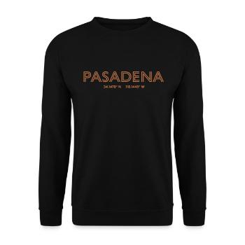 Coordonnées de la ville des États-Unis - Pasadena - Sweat-shirt Unisexe - noir - Devant - Alina (178cm) & Michal (187cm)