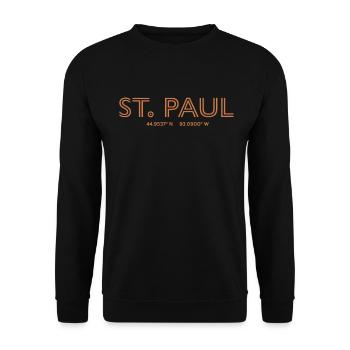 Coordonnées de la ville des États-Unis - St. Paul - Sweat-shirt Unisexe - noir - Devant - Alina (178cm) & Michal (187cm)
