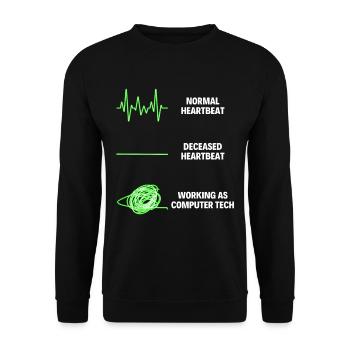 Computer Tech Funny Computer Technology WorkerS - Unisex Sweatshirt - black - Front - Alina (178cm) & Michal (187cm)