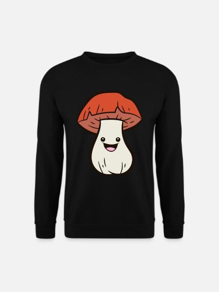 Mushroom - Happy Mushroom - Unisex Sweatshirt - black