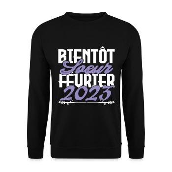 Annonce grossesse. bientôt Sœur Février 2023.soeur - Sweat-shirt Unisexe - noir - Devant - Alina (178cm) & Michal (187cm)