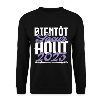 Annonce grossesse. bientôt Sœur Aout 2023.soeur - Sweat-shirt Unisexe - noir - Devant - Alina (178cm) & Michal (187cm)