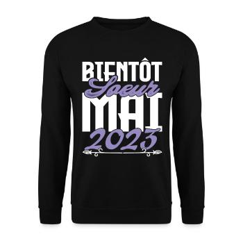 Annonce grossesse. bientôt Sœur Mai 2023.soeur - Sweat-shirt Unisexe - noir - Devant - Alina (178cm) & Michal (187cm)