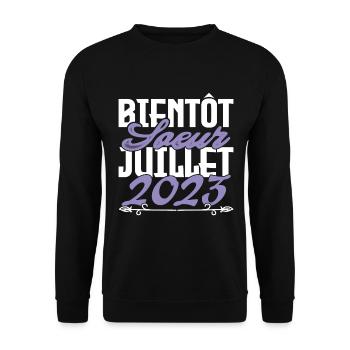Annonce grossesse. bientôt Sœur Juillet 2023.soeur - Sweat-shirt Unisexe - noir - Devant - Alina (178cm) & Michal (187cm)