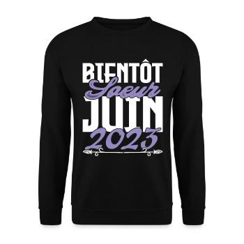 Annonce grossesse. bientôt Sœur Juin 2023.soeur - Sweat-shirt Unisexe - noir - Devant - Alina (178cm) & Michal (187cm)