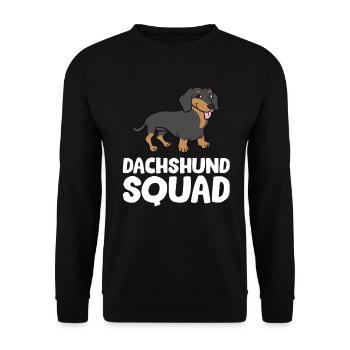 Teckel - Dachshund Squad - Sweat-shirt Unisexe - noir - Devant - Alina (178cm) & Michal (187cm)