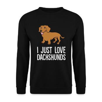 Teckel - I just love Dachshunds - Sweat-shirt Unisexe - noir - Devant - Alina (178cm) & Michal (187cm)