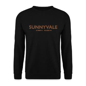 USA Stadt Koordinaten - Sunnyvale - Unisex Pullover - Schwarz - Vorne - Alina (178cm) & Michal (187cm)