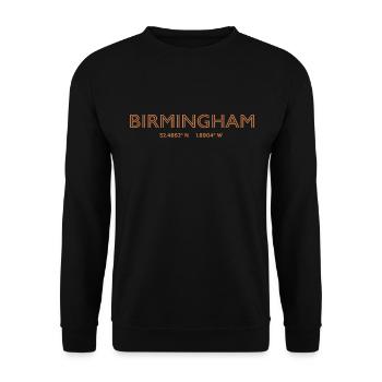Coordonnées de la ville des États-Unis - Birmingham - Sweat-shirt Unisexe - noir - Devant - Alina (178cm) & Michal (187cm)