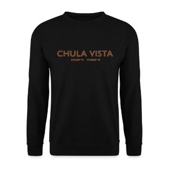 USA Stadt Koordinaten - Chula Vista - Unisex Pullover - Schwarz - Vorne - Alina (178cm) & Michal (187cm)