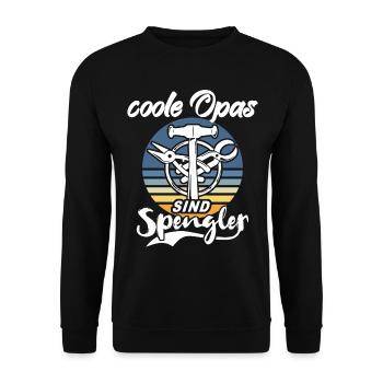 Spengler Opa Bauspengler Grossvater - Unisex Pullover - Schwarz - Vorne - Alina (178cm) & Michal (187cm)
