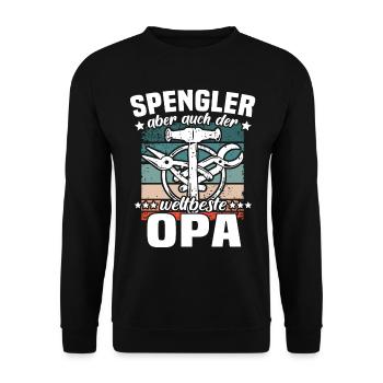 Bauspengler Opa Spengler - Unisex Pullover - Schwarz - Vorne - Alina (178cm) & Michal (187cm)