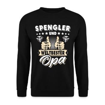 Bauspengler Opa Spengler - Unisex Pullover - Schwarz - Vorne - Alina (178cm) & Michal (187cm)