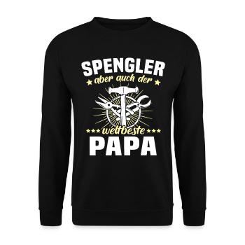 Bauspengler Papa Spengler - Unisex Pullover - Schwarz - Vorne - Alina (178cm) & Michal (187cm)