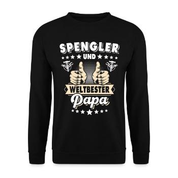 Bauspengler Papa Spengler - Unisex Pullover - Schwarz - Vorne - Alina (178cm) & Michal (187cm)