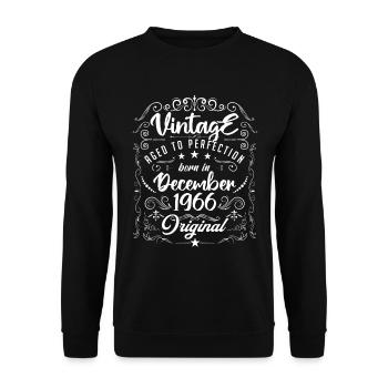 Vintage BORN IN DECEMBER 1966- anniversary gift. - Sweat-shirt Unisexe - noir - Devant - Alina (178cm) & Michal (187cm)