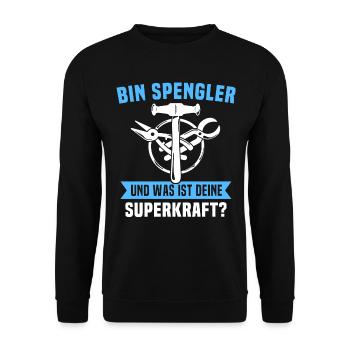 Spengler Beruf Bauspengler Sprüche - Unisex Pullover - Schwarz - Vorne - Alina (178cm) & Michal (187cm)