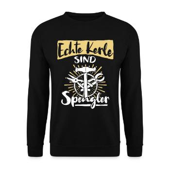 Spengler Beruf Bauspengler Sprüche - Unisex Pullover - Schwarz - Vorne - Alina (178cm) & Michal (187cm)