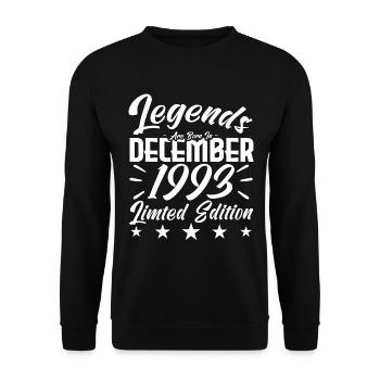 anniversary gift,Legends are born in DECEMBER 1993 - Sweat-shirt Unisexe - noir - Devant - Alina (178cm) & Michal (187cm)