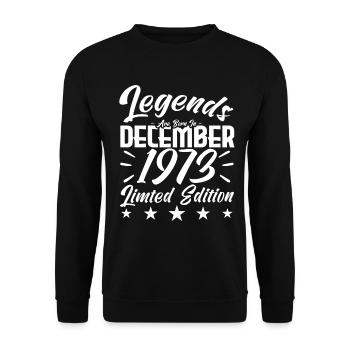 anniversary gift,Legends are born in DECEMBER 1973 - Sweat-shirt Unisexe - noir - Devant - Alina (178cm) & Michal (187cm)