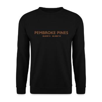 USA City Coordinates - Pembroke Pines - Unisex Sweatshirt - black - Front - Alina (178cm) & Michal (187cm)