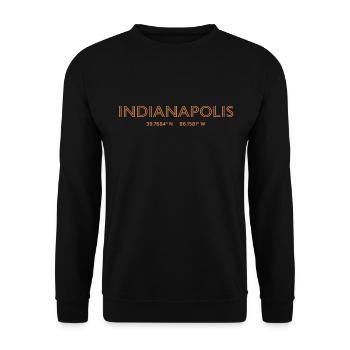 USA City Coordinates - Indianapolis - Unisex Sweatshirt - black - Front - Alina (178cm) & Michal (187cm)