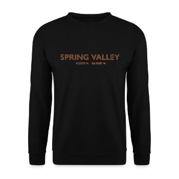 USA City Coordinates - Spring Valley - Unisex Sweatshirt - black - Front - Alina (178cm) & Michal (187cm)