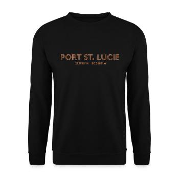 USA Stadt Koordinaten - Port St. Lucie - Unisex Pullover - Schwarz - Vorne - Alina (178cm) & Michal (187cm)