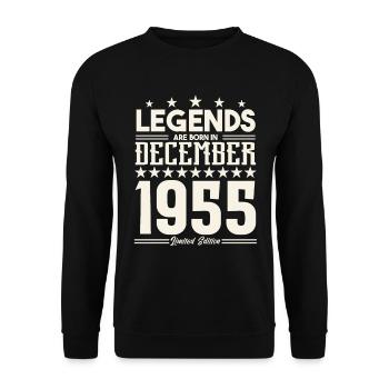 Legends Are Born In December 1955.Gift anniversary - Unisex Sweatshirt - black - Front - Alina (178cm) & Michal (187cm)