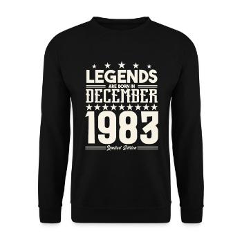 Legenden werden im Dezember 1983 geboren.Geschenkjubiläum - Unisex Pullover - Schwarz - Vorne - Alina (178cm) & Michal (187cm)