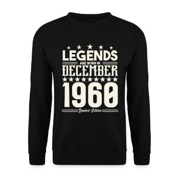 Legends Are Born In December 1960.Gift anniversary - Unisex Sweatshirt - black - Front - Alina (178cm) & Michal (187cm)