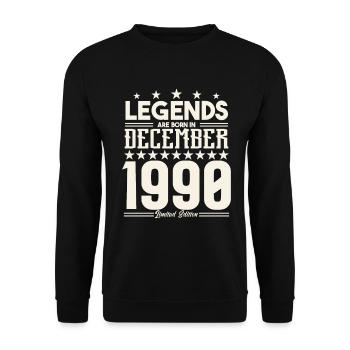 Legenden werden im Dezember 1990 geboren.Geschenkjubiläum - Unisex Pullover - Schwarz - Vorne - Alina (178cm) & Michal (187cm)