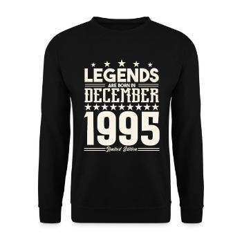 Legends Are Born In December 1995.Gift anniversary - Unisex Sweatshirt - black - Front - Alina (178cm) & Michal (187cm)
