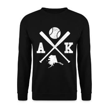 AK USA - Baseball player Alaska - Unisex Sweatshirt - black - Front - Alina (178cm) & Michal (187cm)