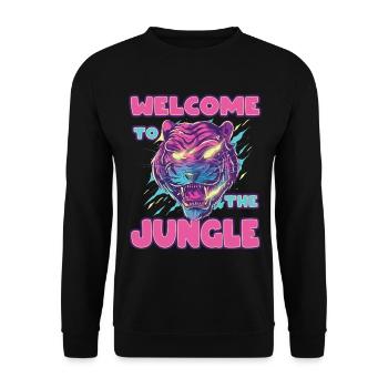 Tigre. Bienvenue dans la jungle - Sweat-shirt Unisexe - noir - Devant - Alina (178cm) & Michal (187cm)