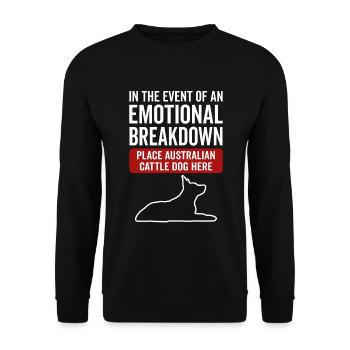 Emotional - Hunde Australisches Vieh - Unisex Pullover - Schwarz - Vorne - Alina (178cm) & Michal (187cm)