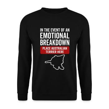 Émotionnel - Chien Australian Terrier - Sweat-shirt Unisexe - noir - Devant - Alina (178cm) & Michal (187cm)