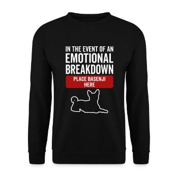 Emotional - Hund Basenji - Unisex Pullover - Schwarz - Vorne - Alina (178cm) & Michal (187cm)