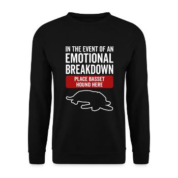 Emotional - Hund Basset Hound - Unisex Pullover - Schwarz - Vorne - Alina (178cm) & Michal (187cm)