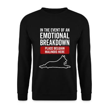 Emotional - Belgian Malinois dog - Unisex Sweatshirt - black - Front - Alina (178cm) & Michal (187cm)
