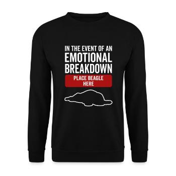Émotionnel - Chien Beagle - Sweat-shirt Unisexe - noir - Devant - Alina (178cm) & Michal (187cm)