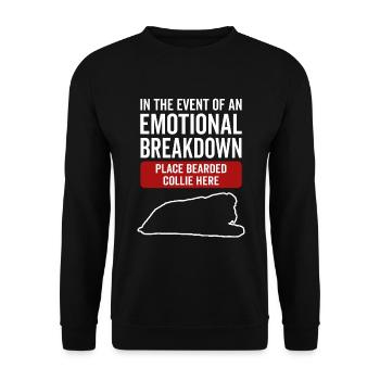 Émotionnel - Collie barbu chien - Sweat-shirt Unisexe - noir - Devant - Alina (178cm) & Michal (187cm)