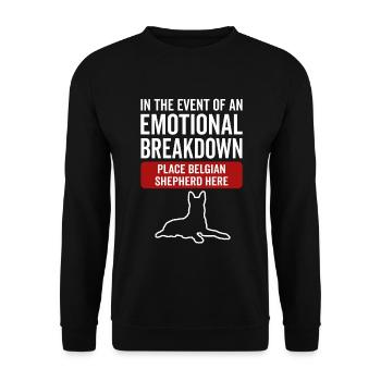 Emotional - Dog Belgian Shepherd - Unisex Sweatshirt - black - Front - Alina (178cm) & Michal (187cm)