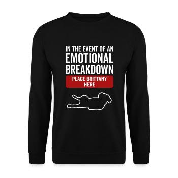 Emotional - Dog Brittany - Unisex Sweatshirt - black - Front - Alina (178cm) & Michal (187cm)
