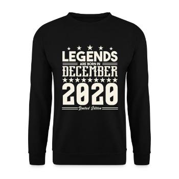 Legenden werden im Dezember 2020 geboren.Geschenkjubiläum - Unisex Pullover - Schwarz - Vorne - Alina (178cm) & Michal (187cm)